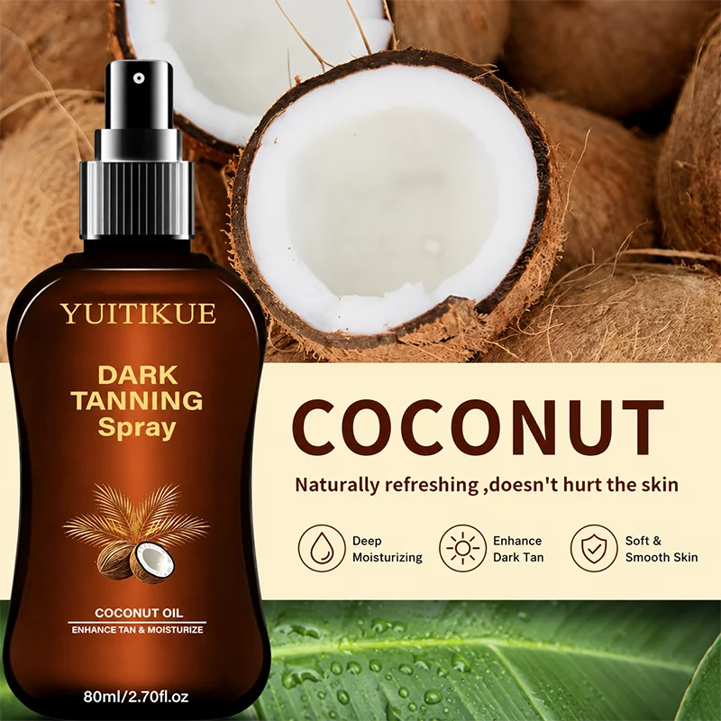 YUITIKUE Hydrating Coconut Dark Tanning Mist Self Tanning Spray 80ml