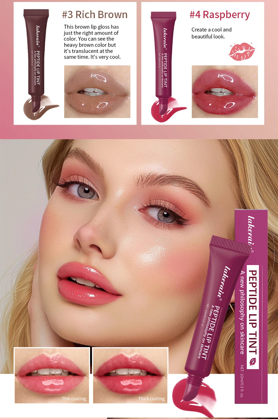 Hydrating Peptide Lip Tint for Soft Glossy Lips