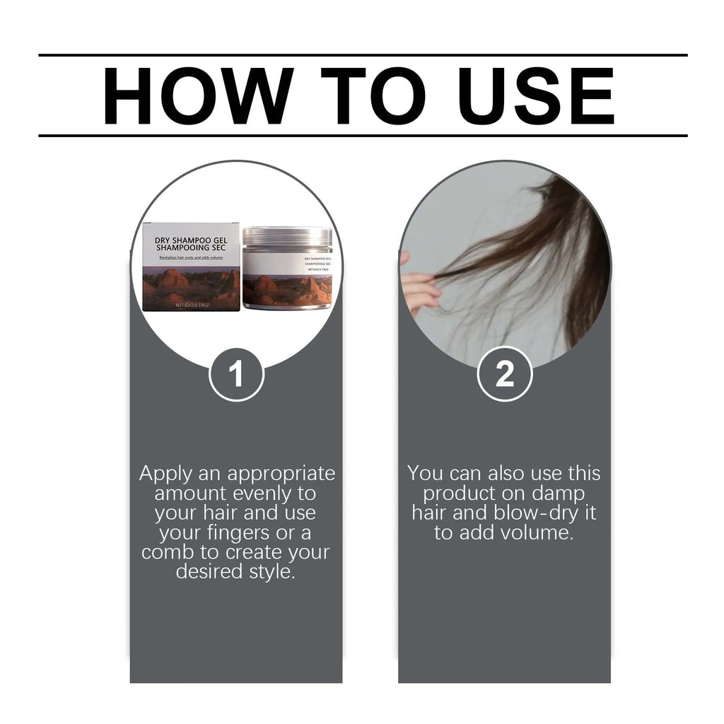 Volumizing Dry Shampoo Gel 59g for Oil Control and Hair Texture
