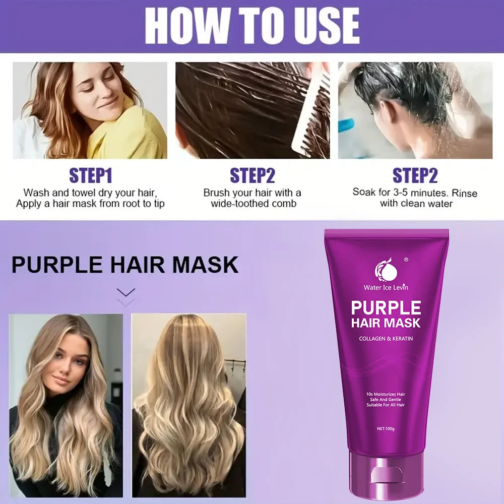 Purple Hair Mask Deep Conditioner for Blonde and Bleached Hair - 12