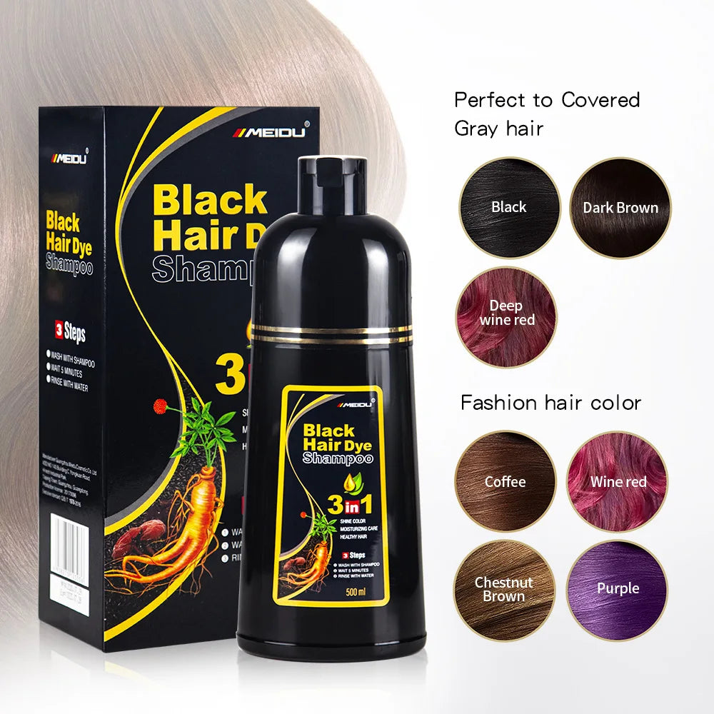 500ml Silver Hair Dye Shampoo Plant Extract Color Treatment - 2