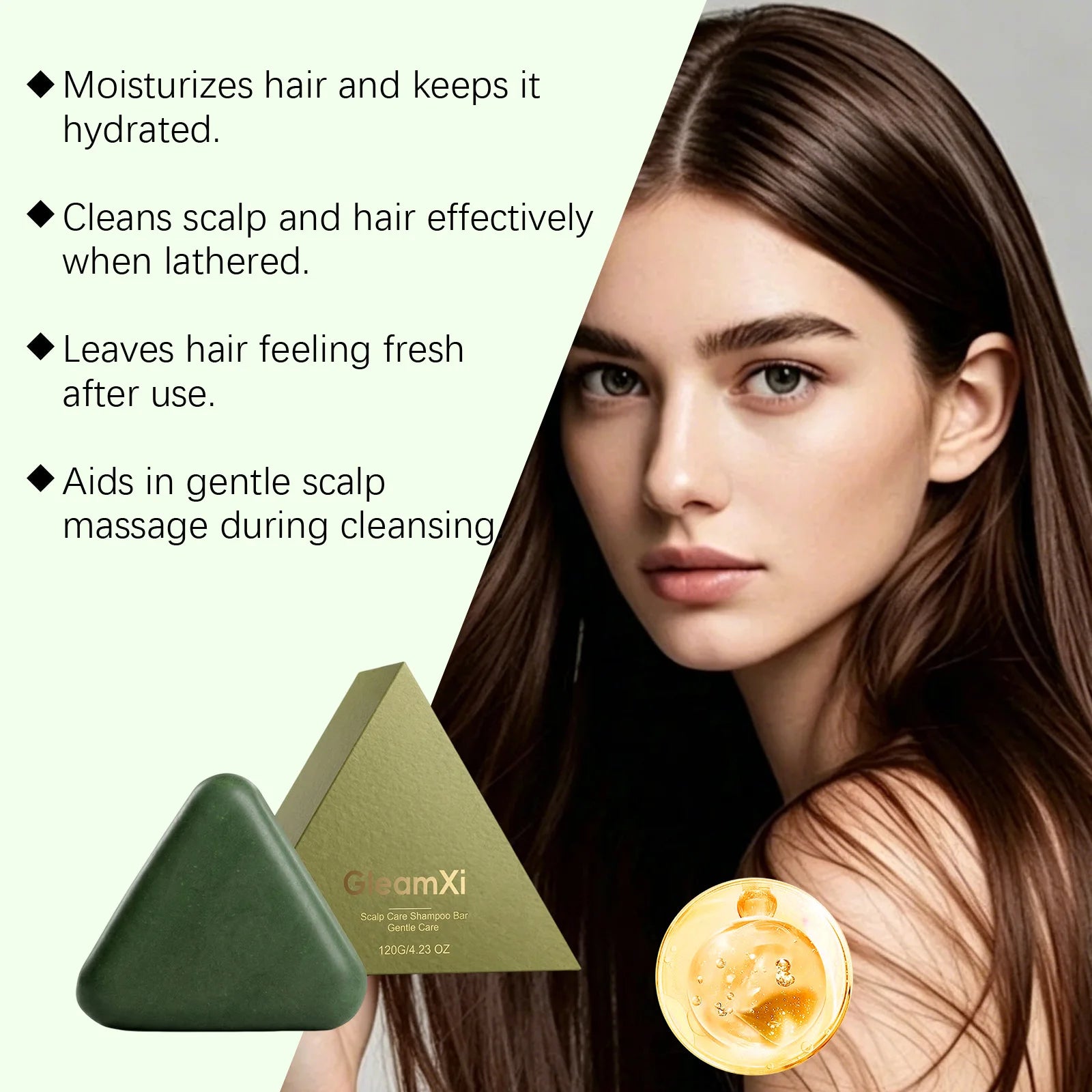 GleamXi Shampoo Soap Bar 120g Scalp Cleansing and Nourishing Treatment