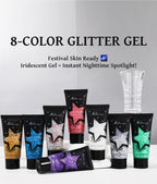 Molianji Glitter Gel Face and Body Shimmer Makeup for Parties