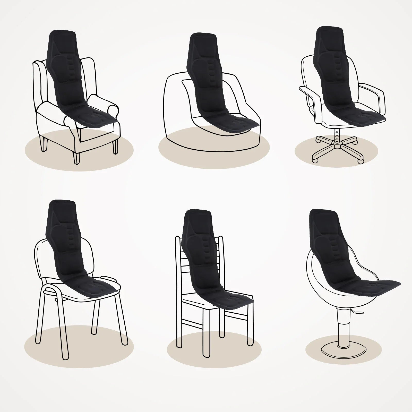 Full Body Vibrating Massage Chair Cushion with Heat - 6