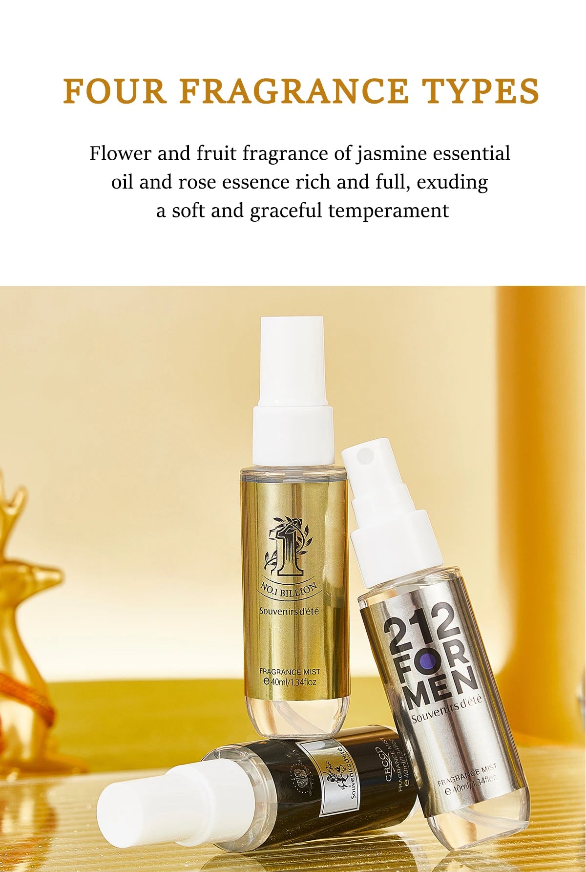 4 Piece Men Fragrance Spray Set Long Lasting Aromatic Cologne Gift - 8