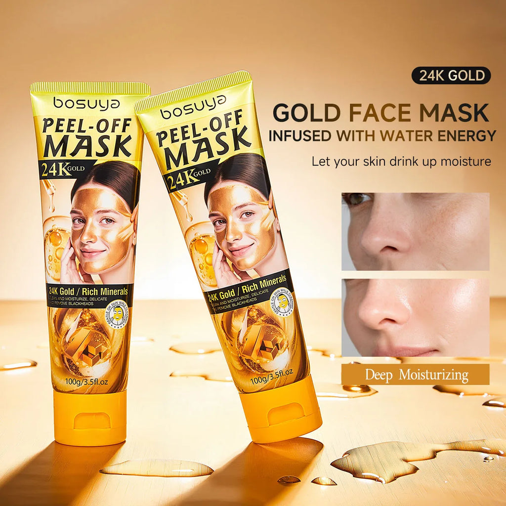 Bosuya 24K Gold Peel Off Facial Mask Deep Pore Cleansing Skin Treatment