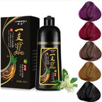 500ml Herbal Hair Color Shampoo for Gray Hair Coverage and Shine
