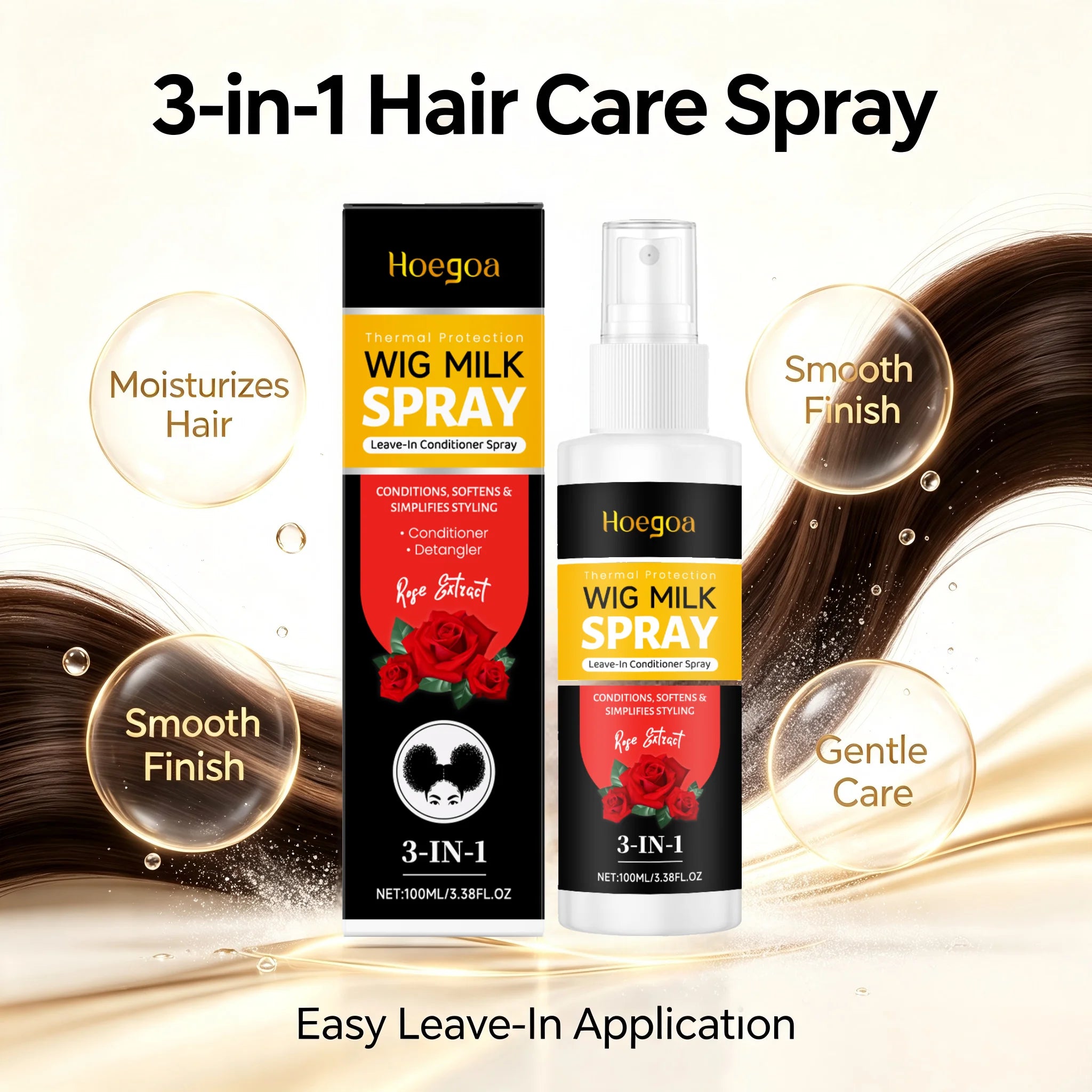 3-in-1 Leave-In Wig Conditioning and Detangling Spray - 2