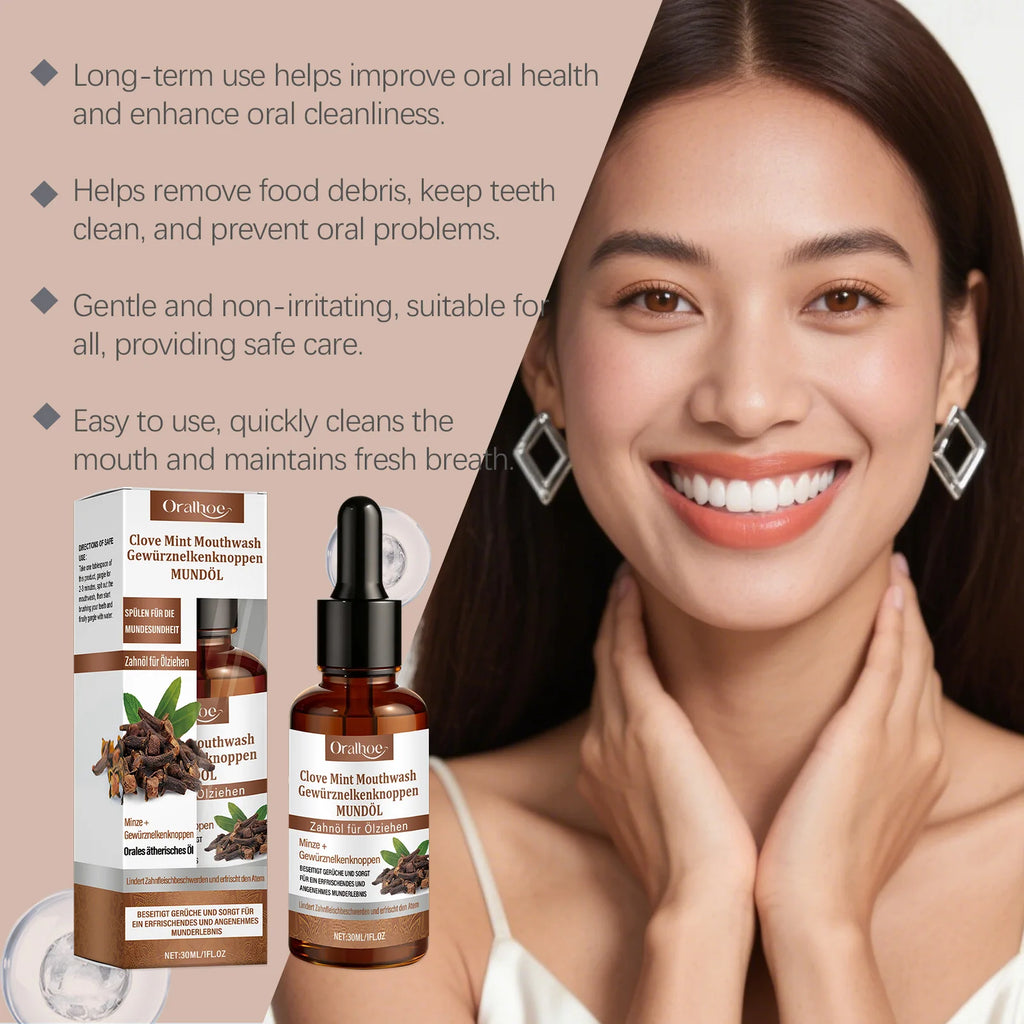Clove Mint Mouthwash for Bad Breath and Oral Hygiene