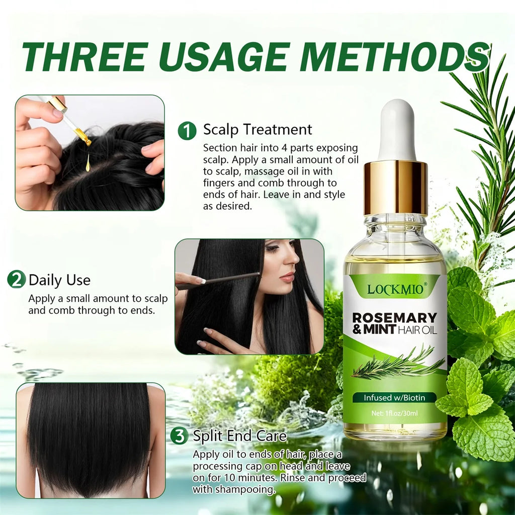 Rosemary Mint Hair Thermal Protection Spray and Nourishing Oil Set