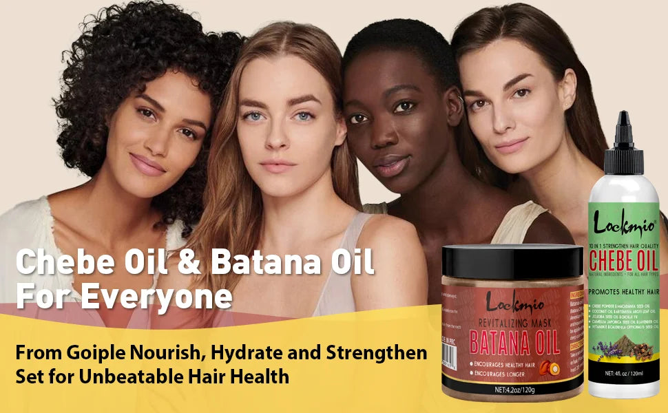 Lockmio Chebe and Batana Oil Hair Care Set for Healthy Nourished Hair