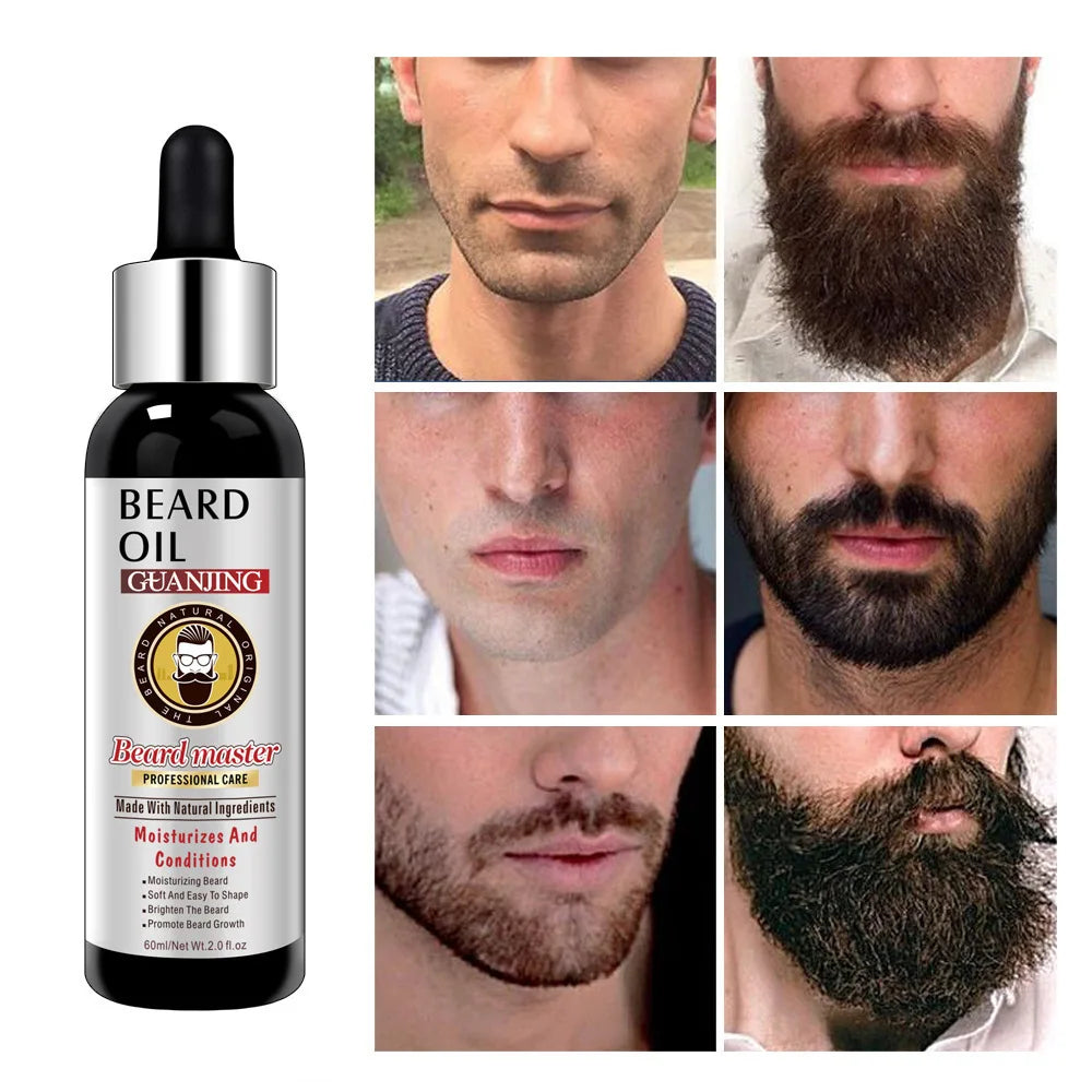 Guanjing Beard Growth Oil Natural Organic Men Beard Conditioner 60ml