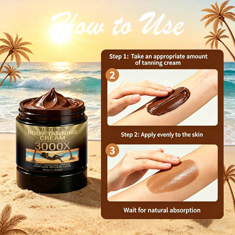 YUITIKUE 3000X Body Tanning Cream Self Tanner Bronzer 80g