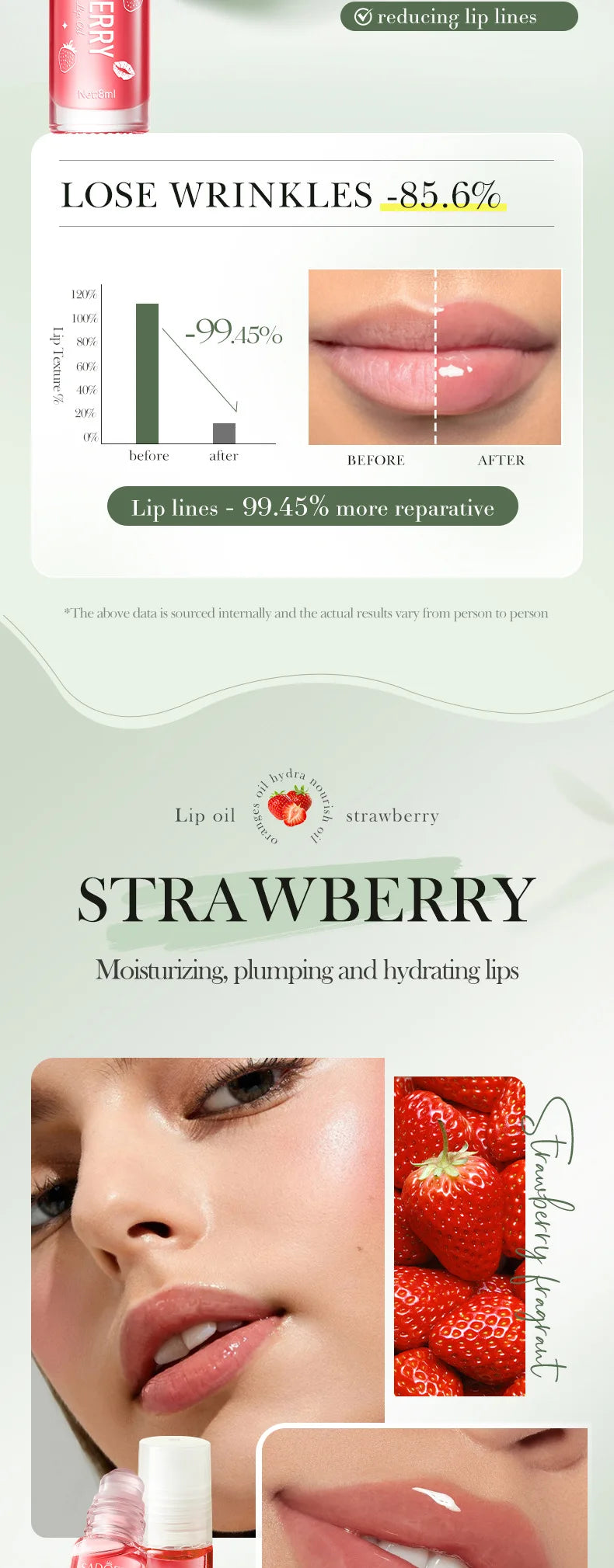 Sadoer Fruit Essence Lip Oil Moisturizing Lip Gloss Hydrating Care