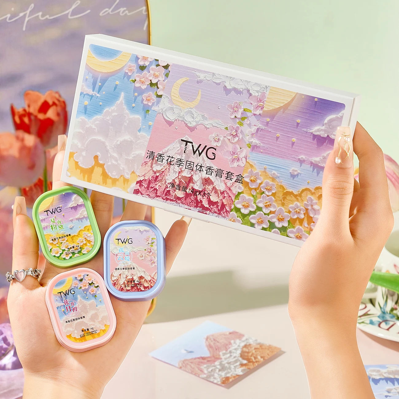 TWG Flower Season Solid Fragrance Set 3pc Portable Perfume Balm - 14