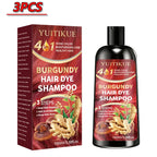 4 in 1 Burgundy Hair Dye Shampoo Natural Ginger Herbal Formula 100ml