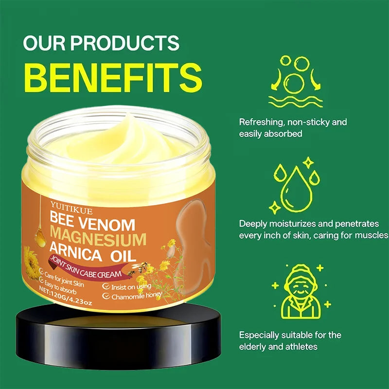 YUITIKUE Bee Venom Magnesium Arnica Joint Cream Moisturizing Body Balm