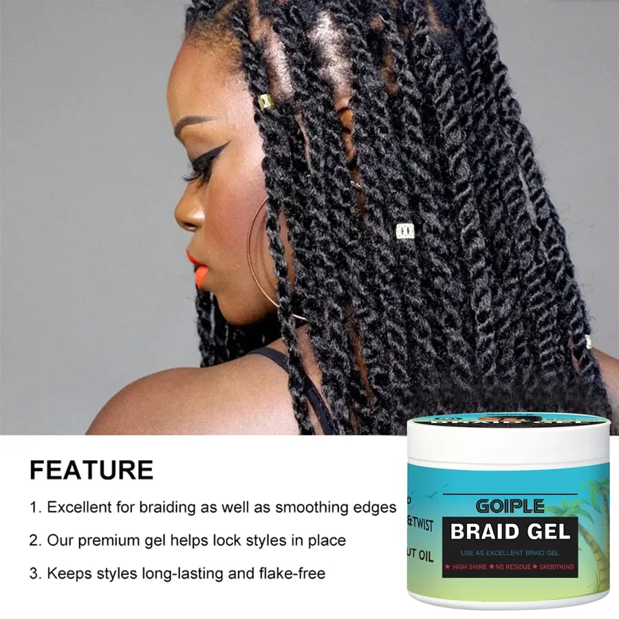 100g Tea Tree Mint Braid Styling Gel Edge Control Hair Wax - 3