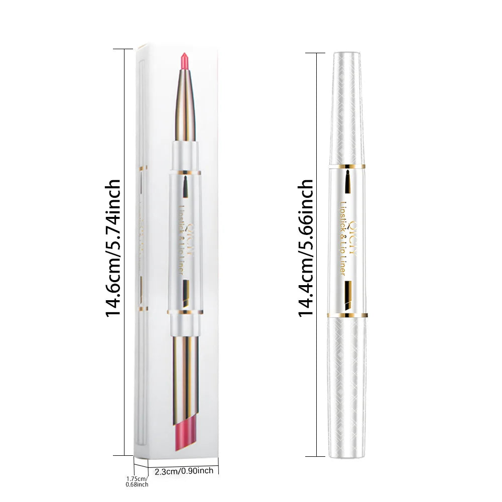 QICIY Dual Ended Lipstick and Lip Liner Long Lasting Waterproof Makeup - 4