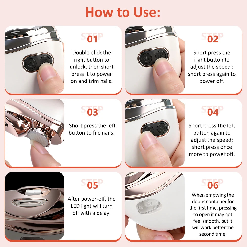 Electric Automatic Nail Trimmer and Clipper for Kids and Adults