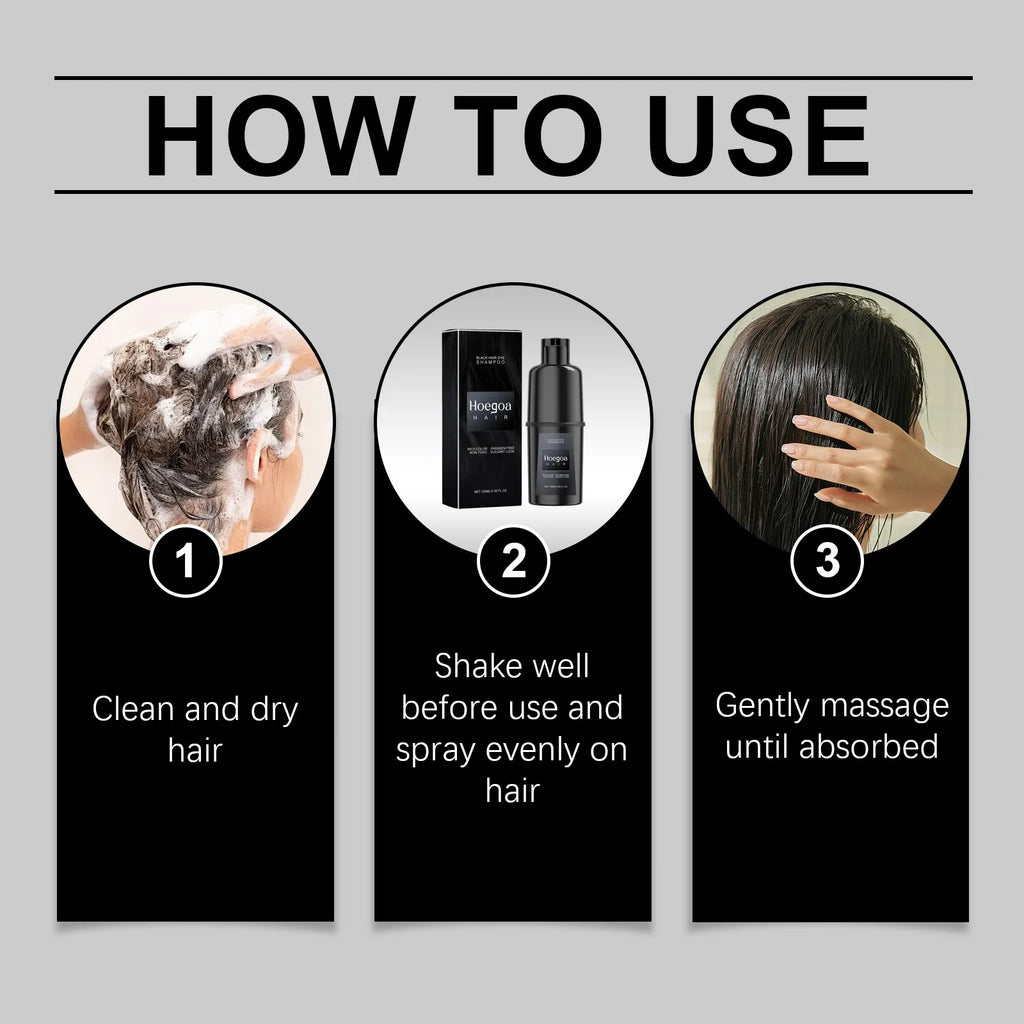 Instant Hair Color Dye Shampoo for Nourishing and Gray Coverage