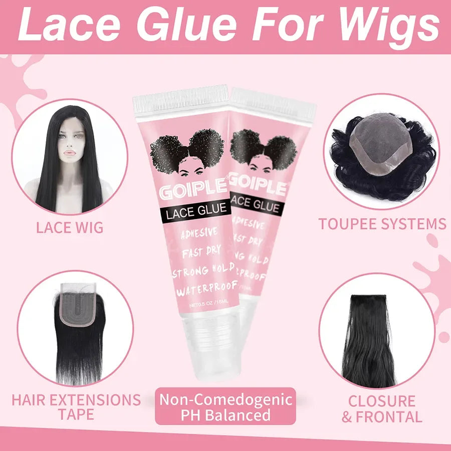 Waterproof Lace Wig Adhesive Glue for Hair Replacement Systems 3 Piece