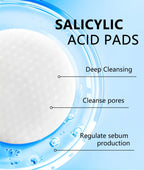 AHA BHA Exfoliating Toner Pads Dual Effect Facial Cleansing Treatment
