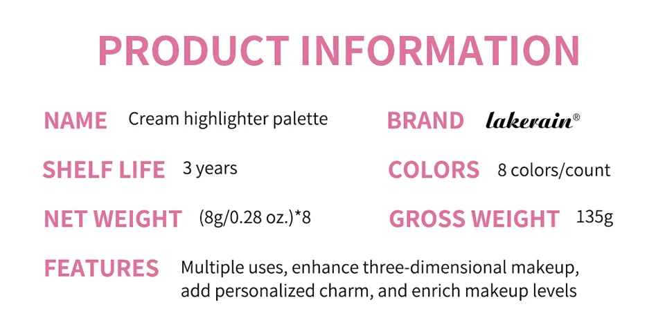 8-Color Cream Blush and Contour Palette