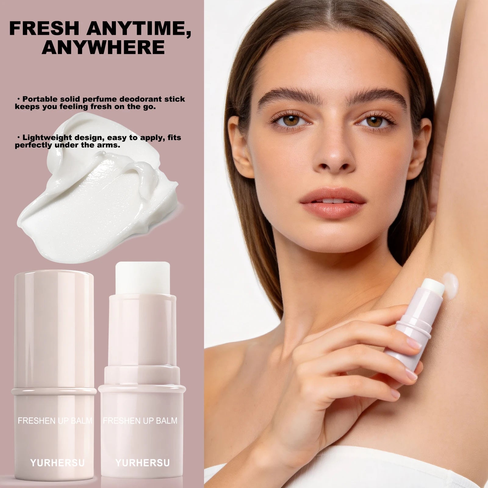 Yurhersu Portable Antiperspirant Stick Natural Deodorant Balm - 8