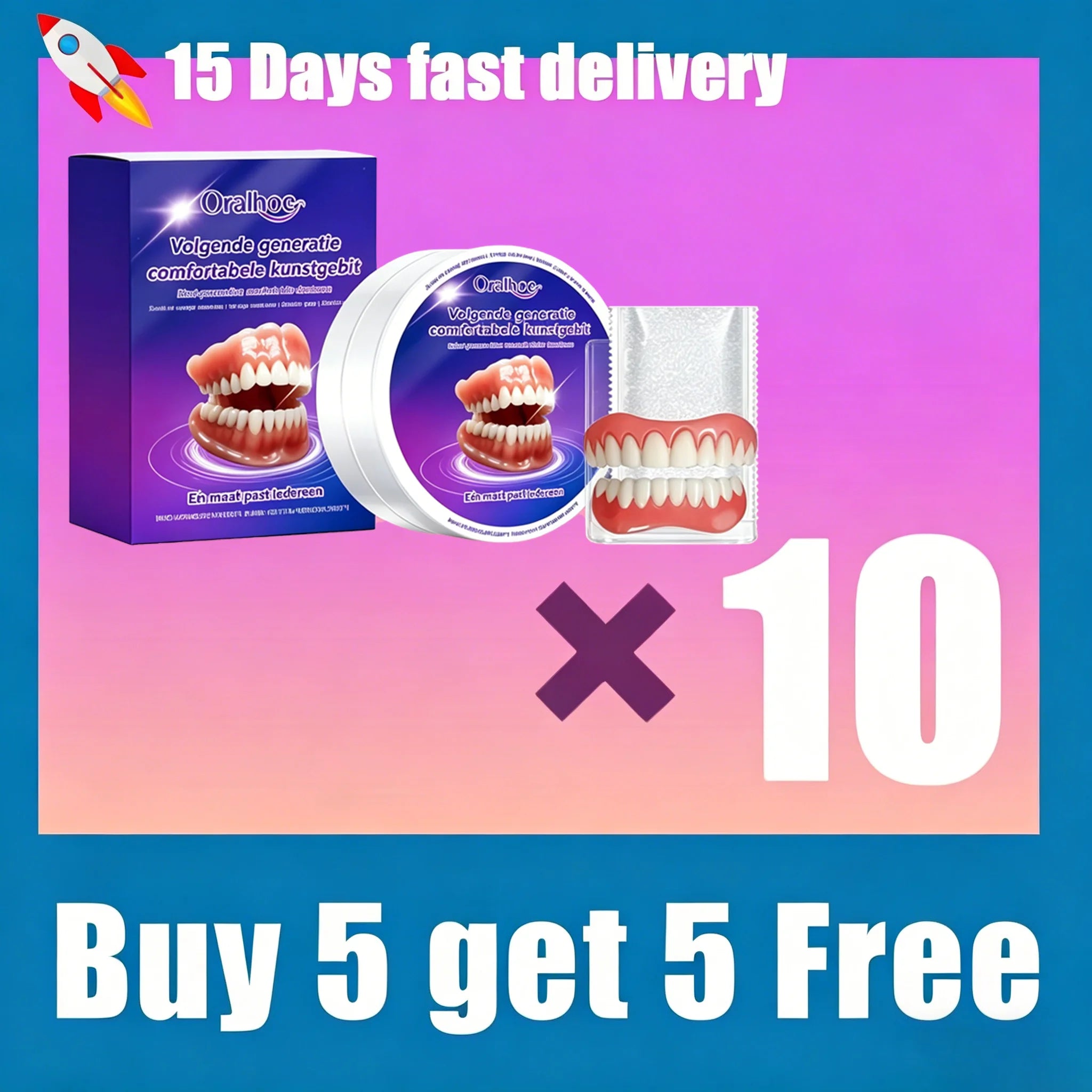 Snap-On Silicone Denture Kit for Instant Natural Smile - 8