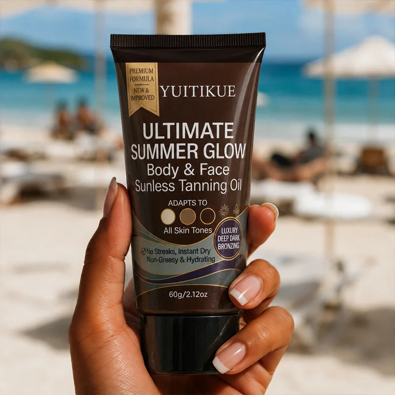 YUITIKUE Self Tanning Oil Face and Body Sunless Bronzer 60g