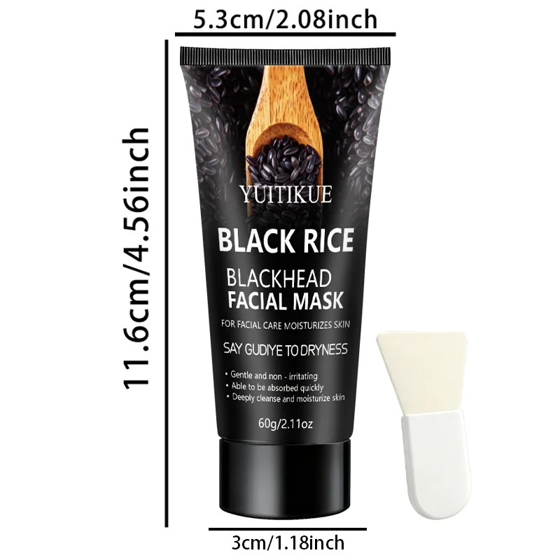 YUITIKUE Black Rice Peel Off Facial Mask for Blackhead Removal and Pores