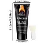 YUITIKUE Black Rice Peel Off Facial Mask for Blackhead Removal and Pores