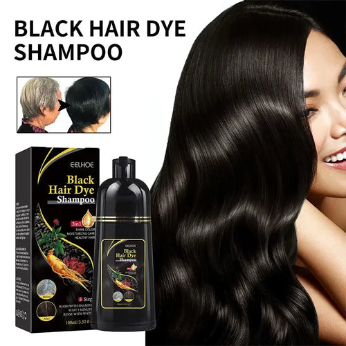 3 in 1 Natural Herbal Hair Dye Shampoo for Grey Hair Coverage 100ml