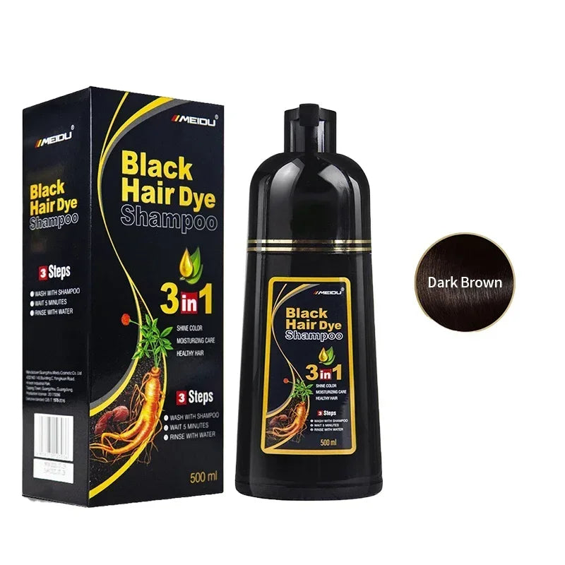 3 in 1 Hair Dye Shampoo 500ml Coloring Conditioner and Repair Treatment