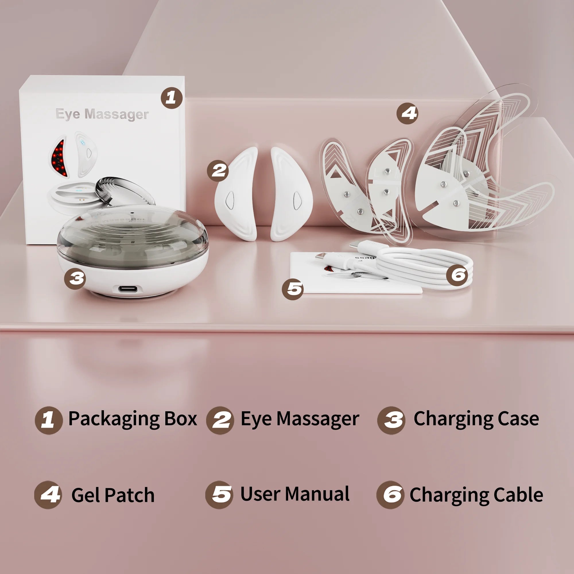 Red Light Microcurrent Eye Massager for Dark Circles - 15