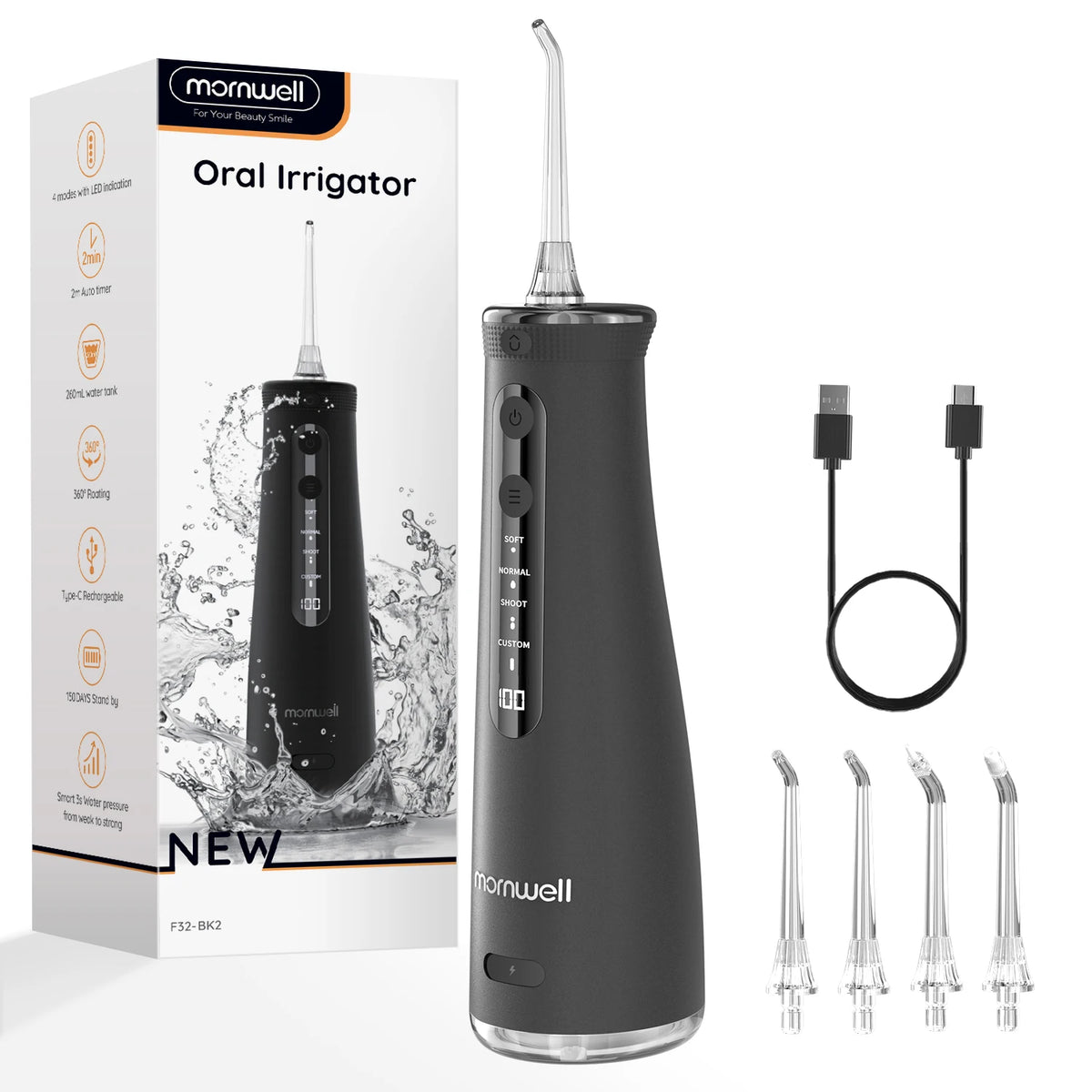Portable Cordless Water Flosser for Teeth Cleaning and Gum Health