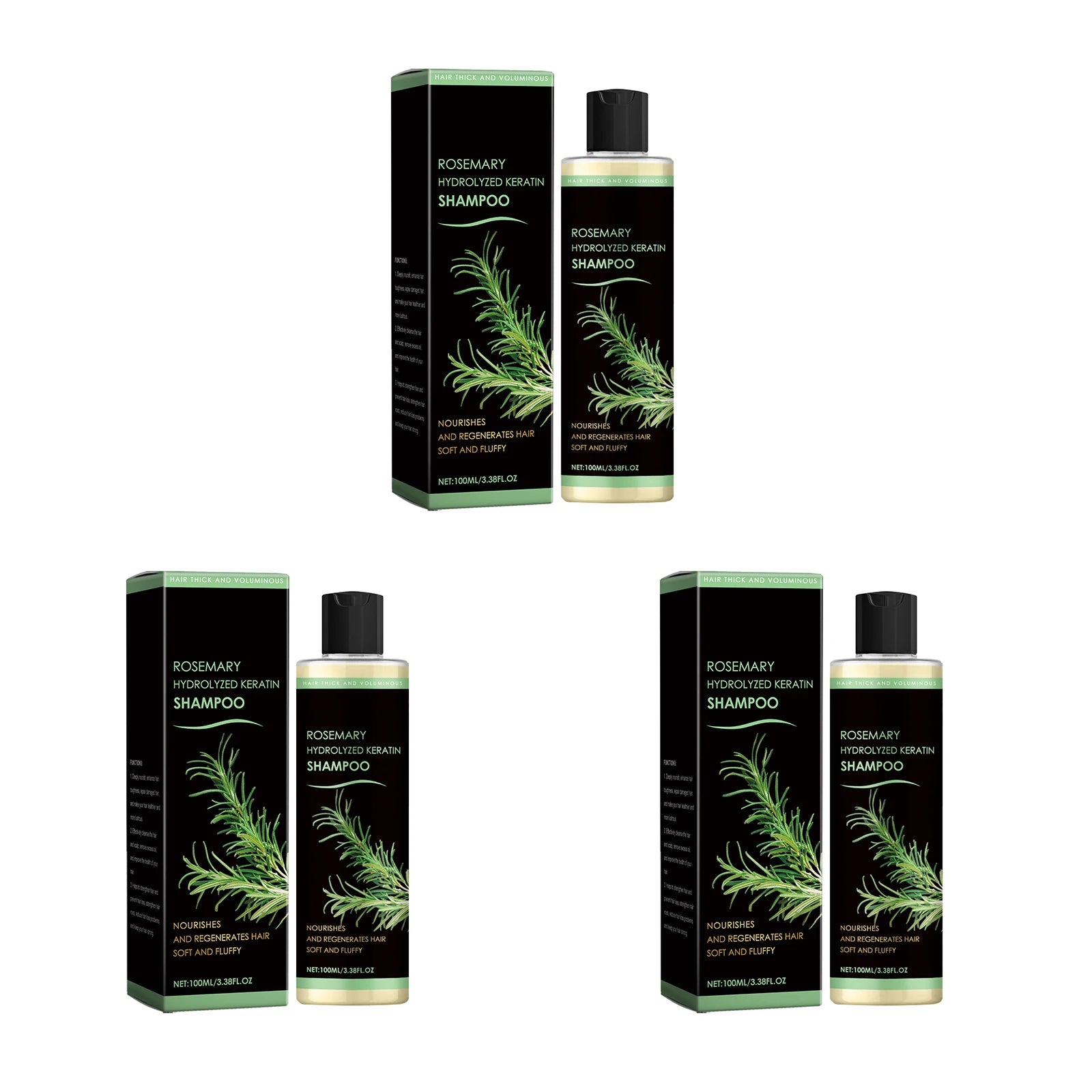 Rosemary Hydrolyzed Keratin Shampoo 100ml Scalp Soothing Volumizing - 16
