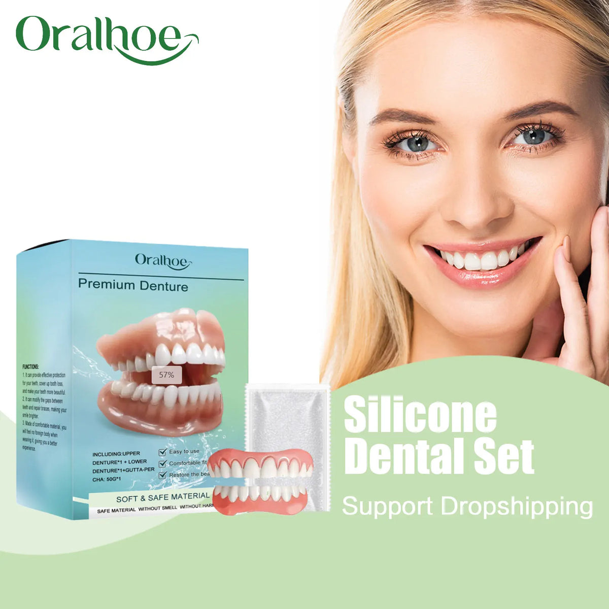 Temporary Cosmetic Denture Set for Smile Improvement