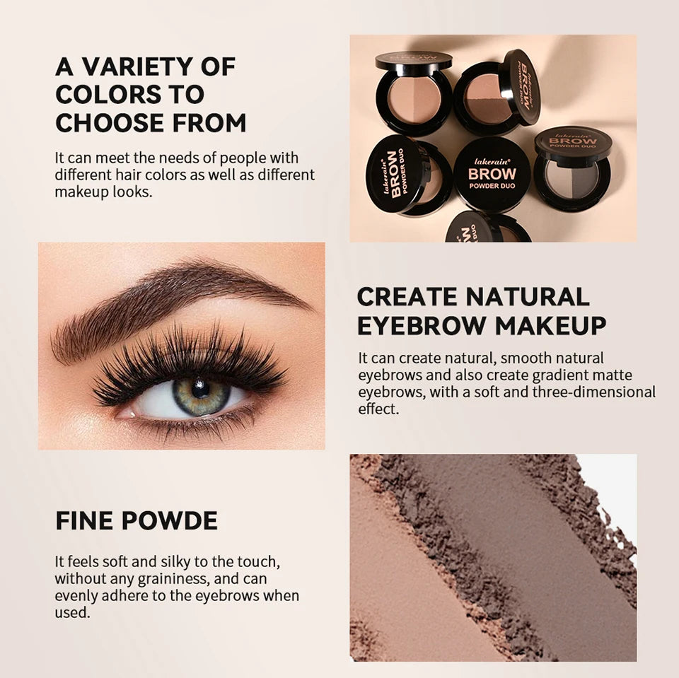 Dual-Tone Eyebrow Powder Palette with Brush