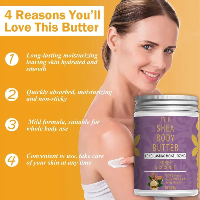 Organic Shea Body Butter Cream Moisturizing Skin Nourishing Treatment