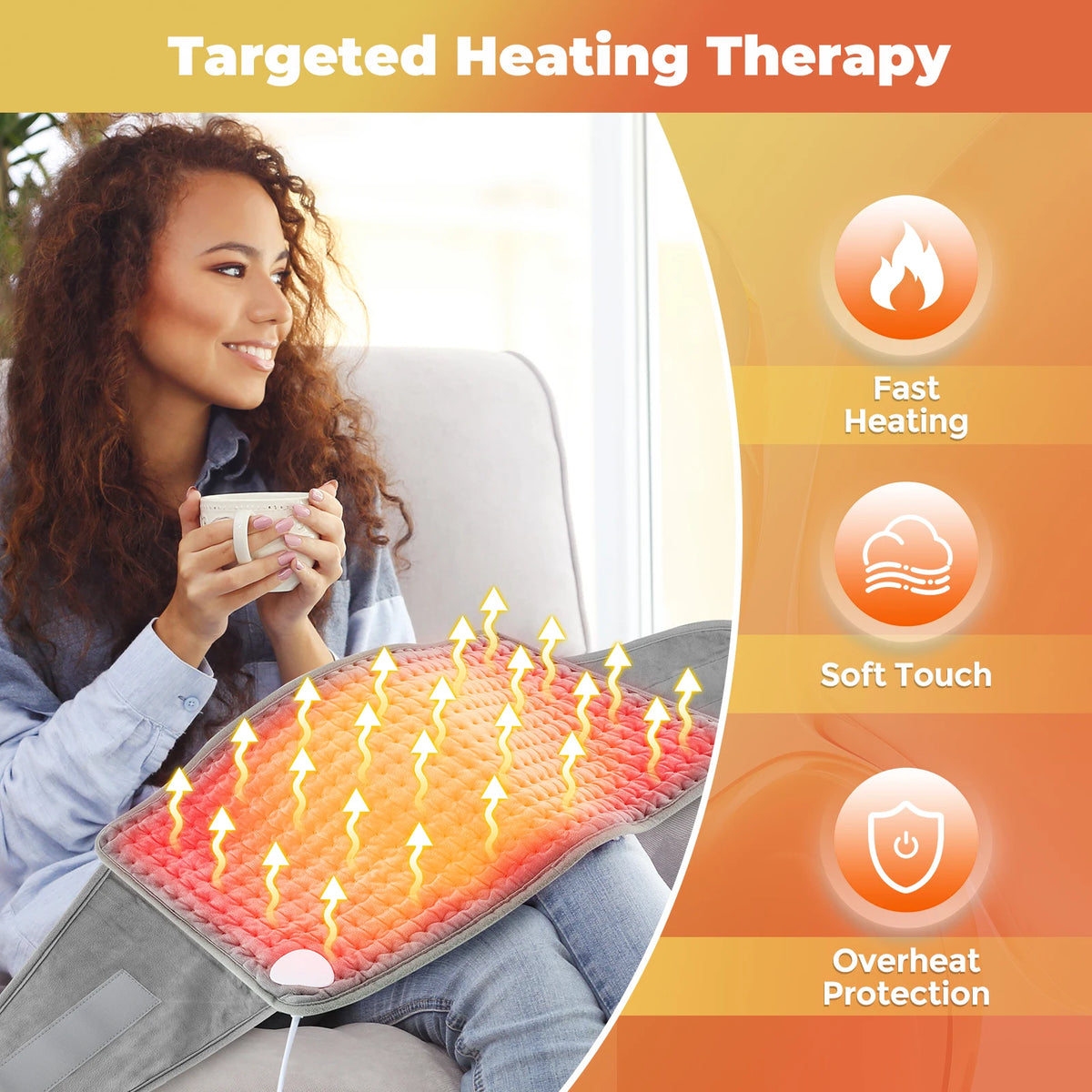 Electric Heating Waist Belt for Lumbar and Abdomen Pain Relief