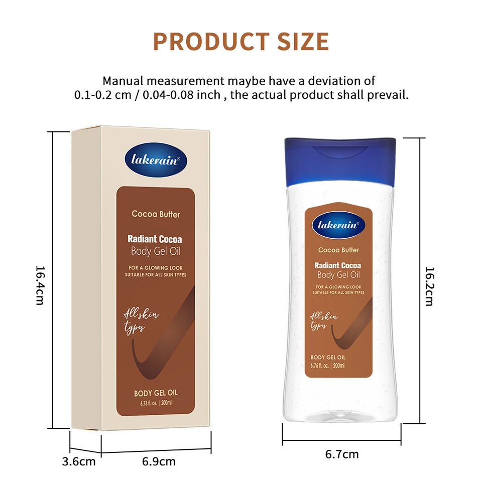 Radiant Cocoa Body Gel Oil for Deep Hydration and Glowing Skin