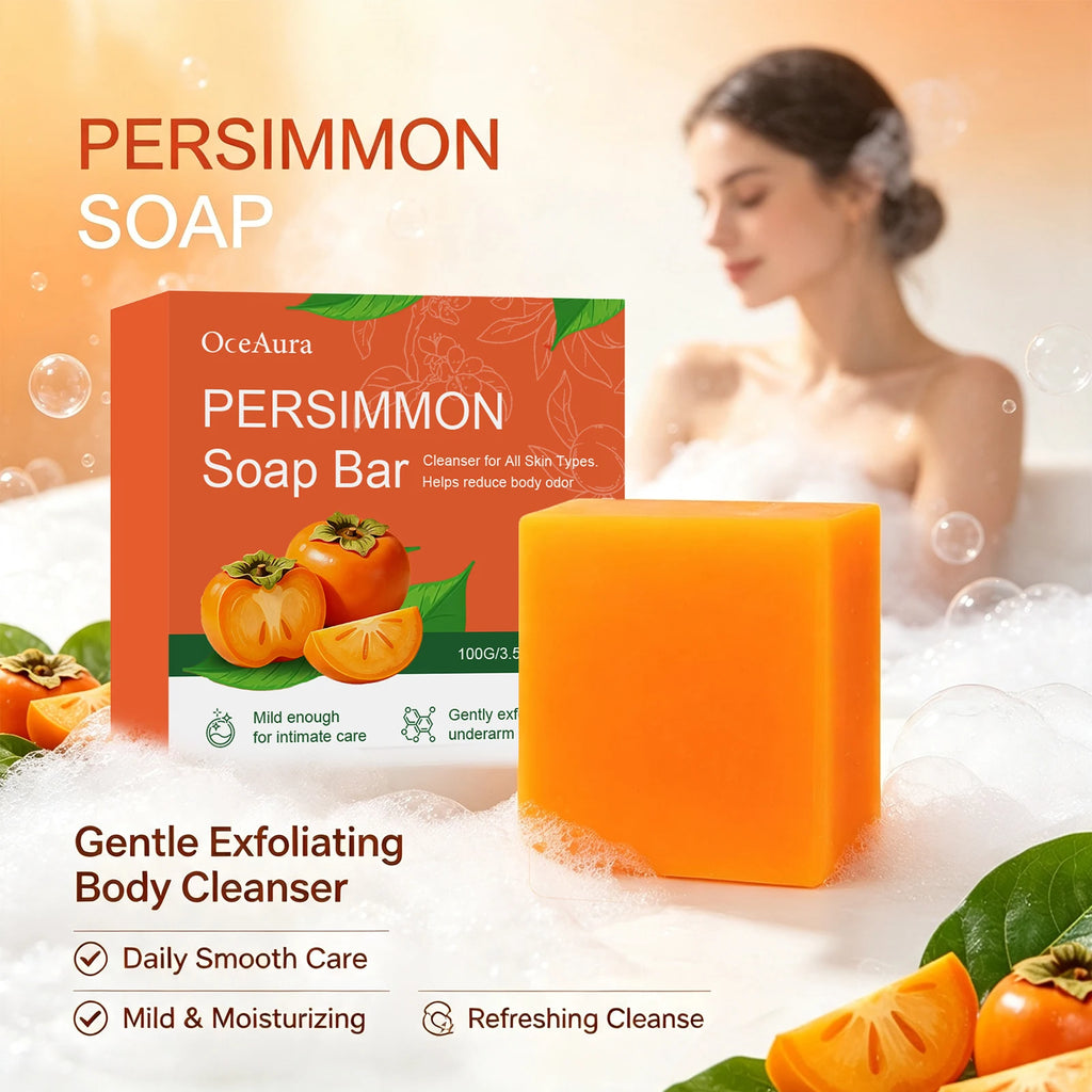 Persimmon Exfoliating Soap Bar for Odor Control and Body Cleansing