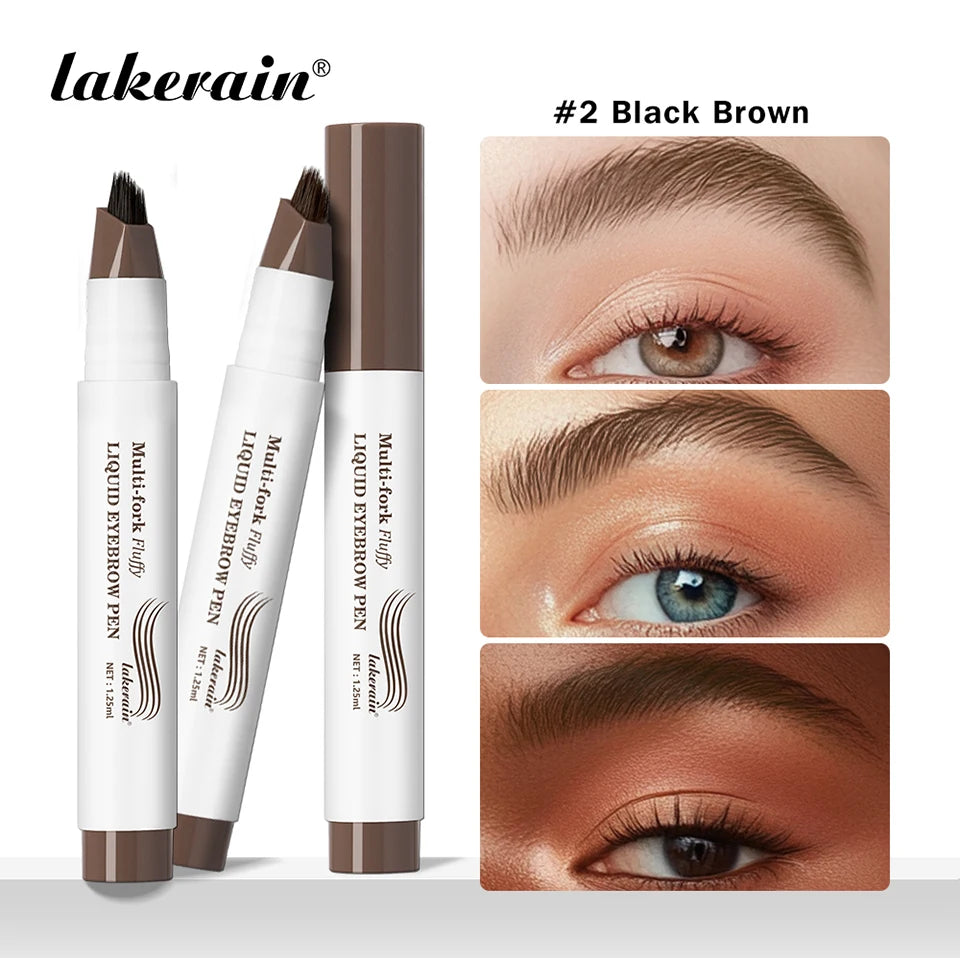 Multi-Fork Liquid Eyebrow Pen for Natural Microblading Effect