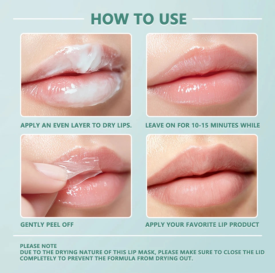 Cooling Peel-Off Hydrating Lip Mask for Dry Chapped Lips