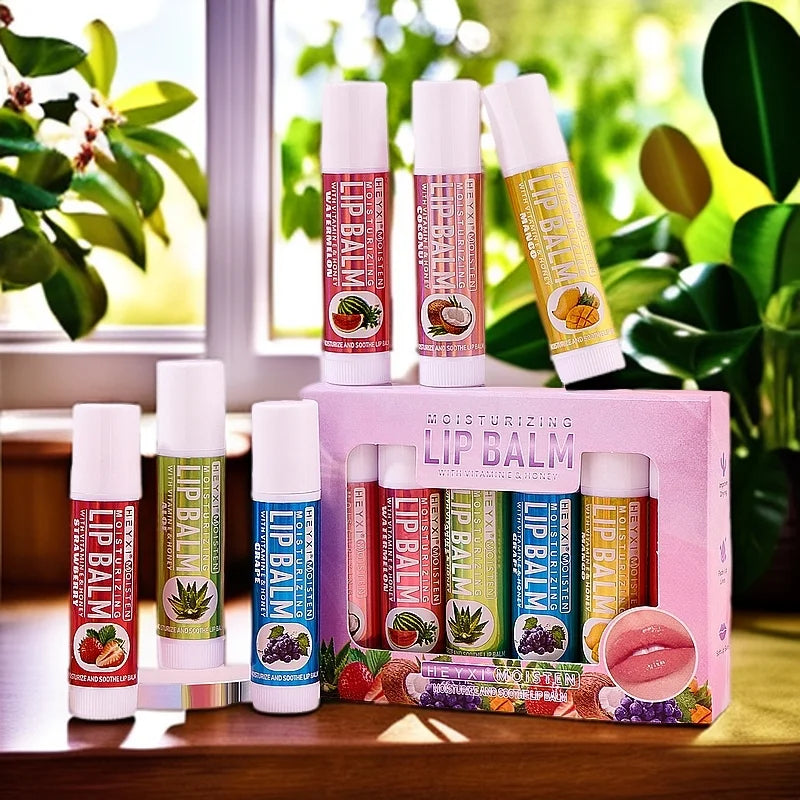 6pcs Fruit Flavor Moisturizing Lip Balm Set Assorted Berry Lip Care - 2
