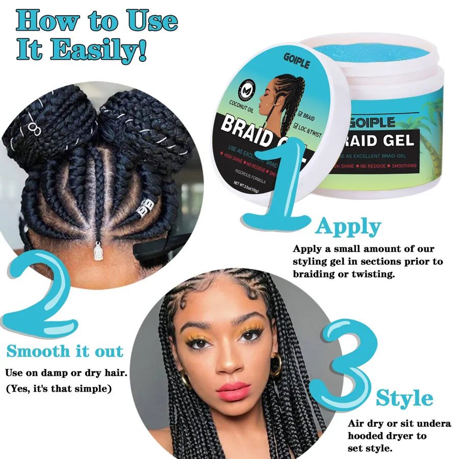 100g Tea Tree Mint Braid Styling Gel Edge Control Hair Wax