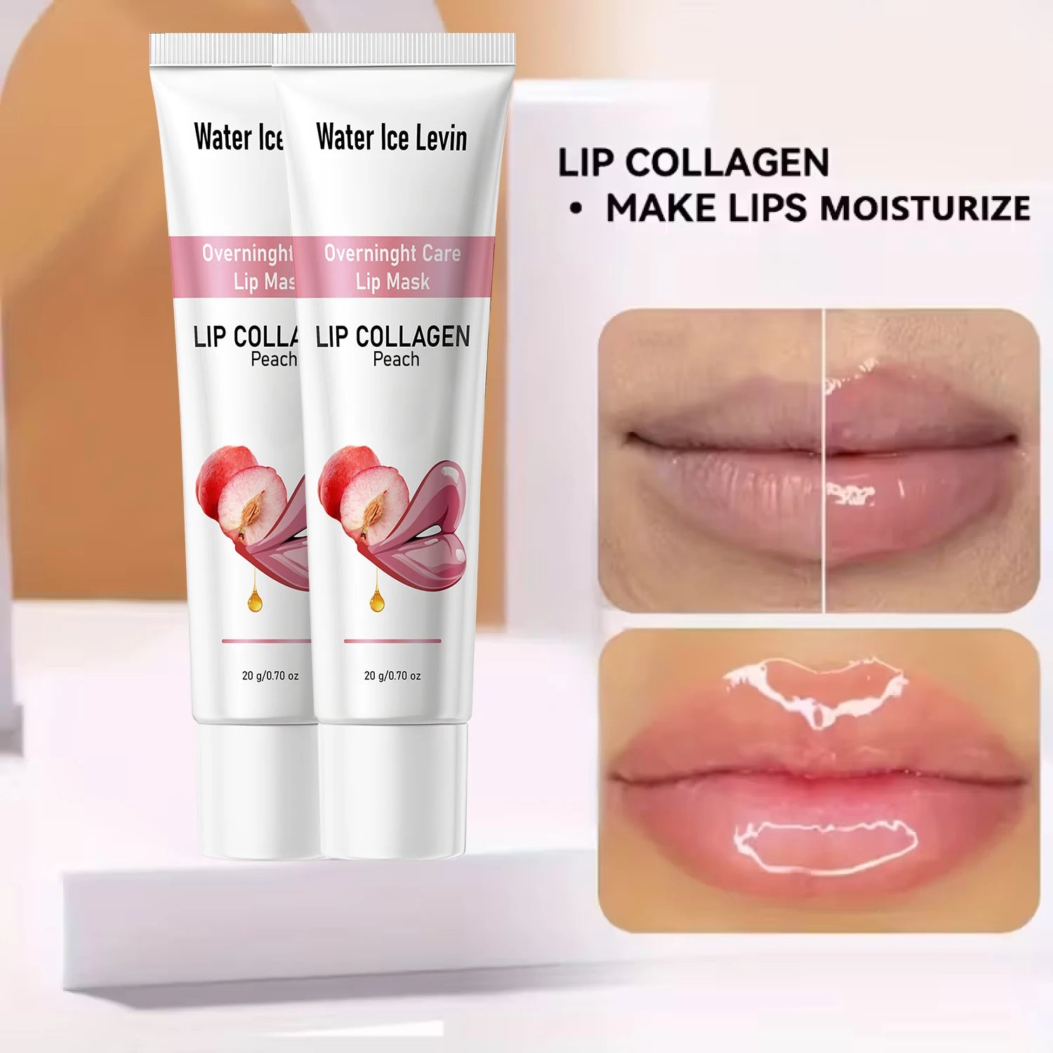 Peach Collagen Lip Mask Hydrating Overnight Lip Care Treatment - 5