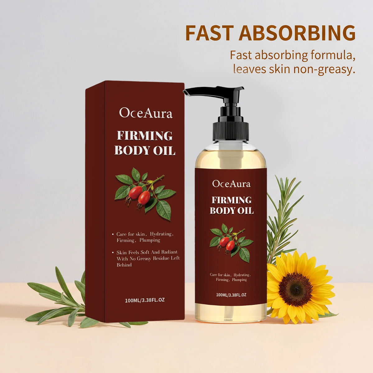 Hydrating Firming Body Oil for Skin Tightening and Elasticity